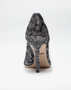 Lurex lace rainbow pumps with brooch detailing