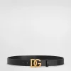 Lux leather belt with crossover DG logo buckle