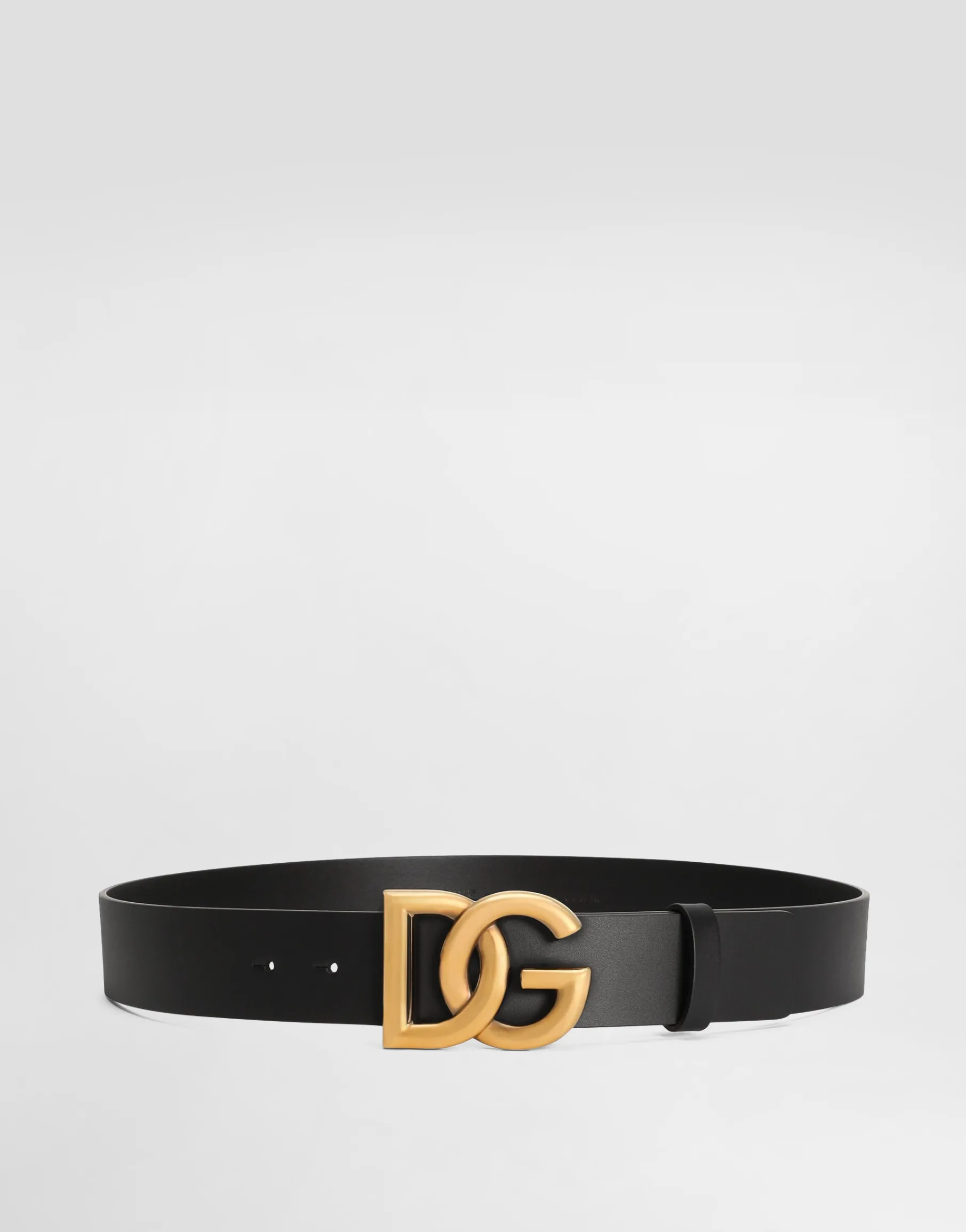 Lux leather belt with crossover DG logo buckle