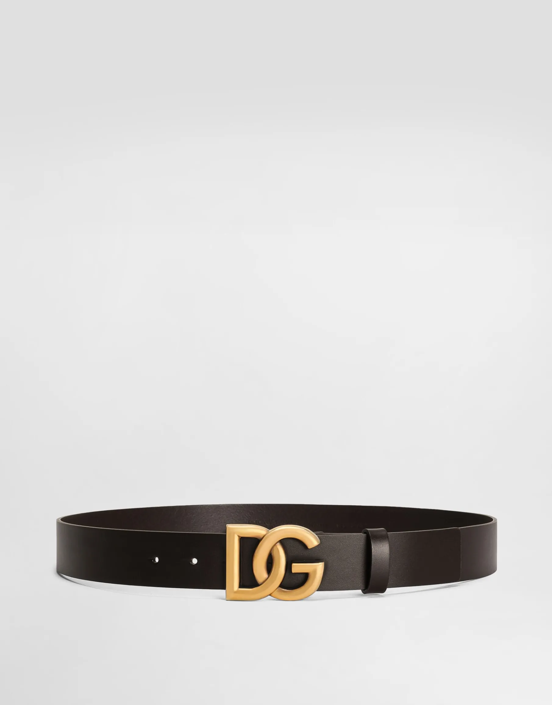 Lux leather belt with crossover DG logo buckle