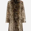 Lynx-effect jacquard faux fur coat