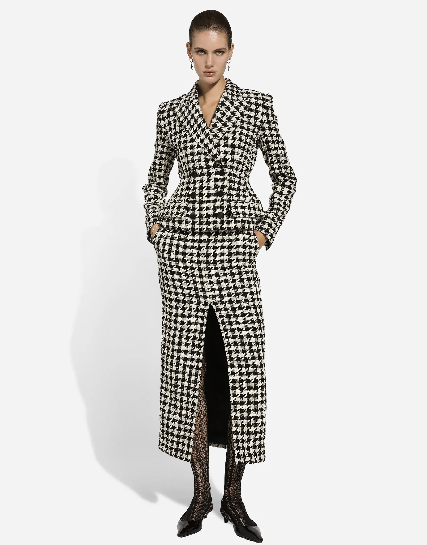 Macro-houndstooth Dolce jacket