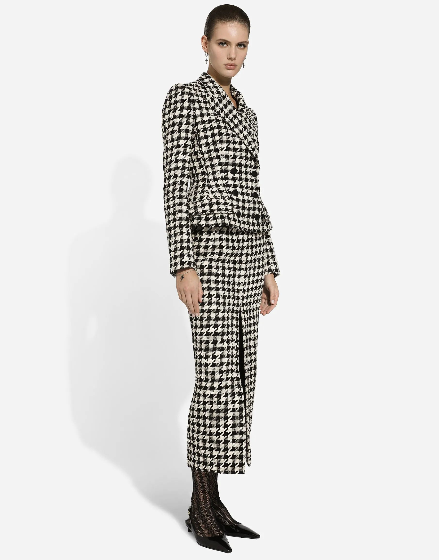 Macro-houndstooth Dolce jacket