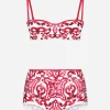 Majolica print balconette bikini top and bottoms