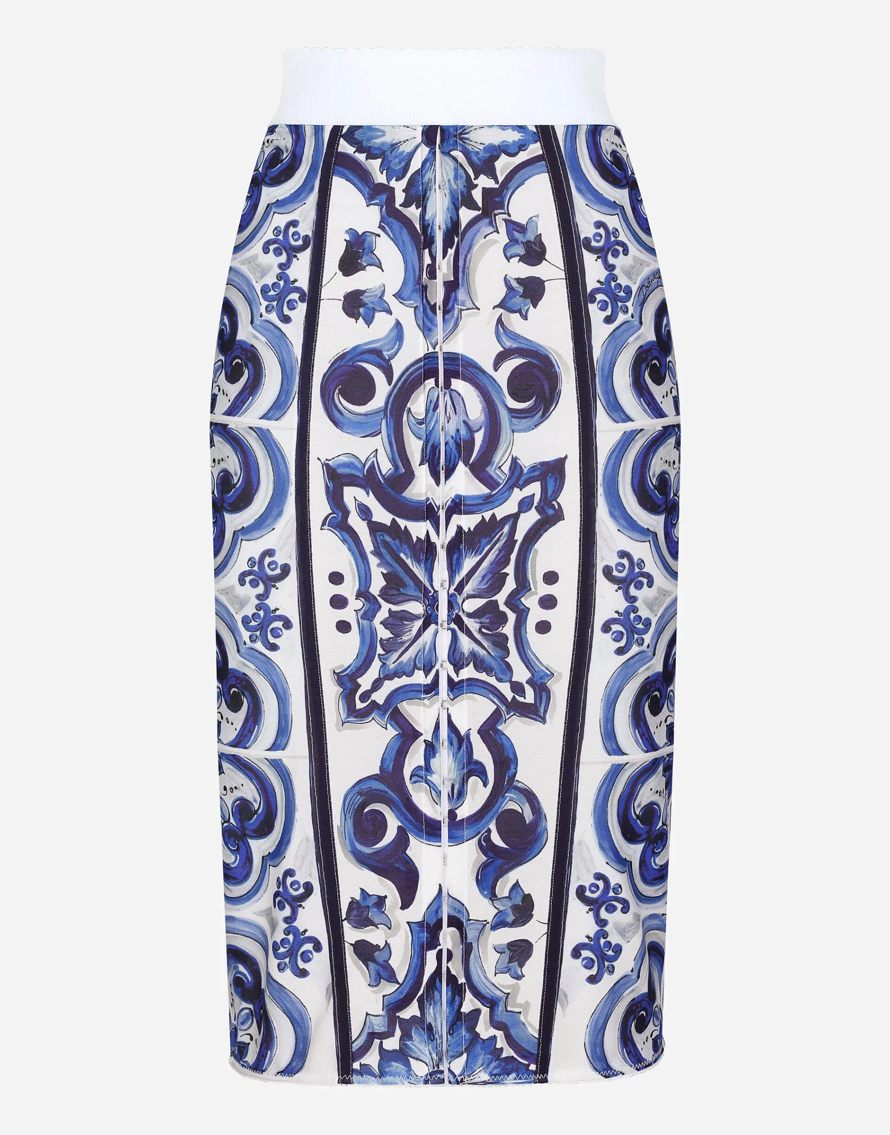 Majolica print midi skirt