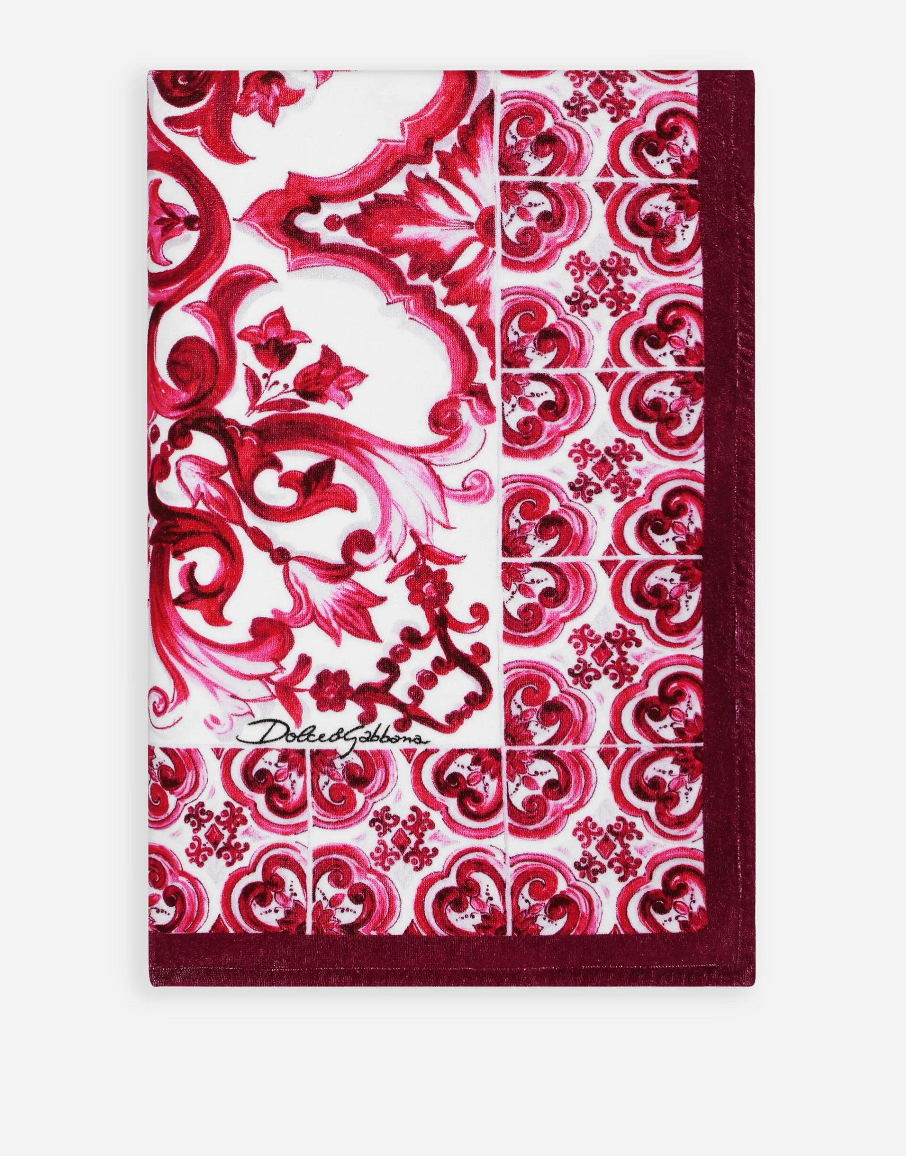 Majolica print terrycloth beach towel (114 x 185)