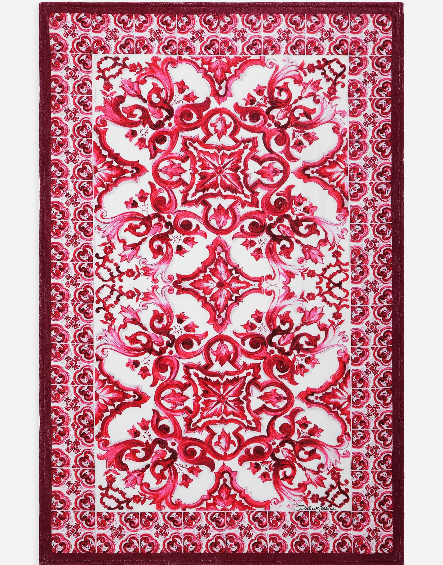Majolica print terrycloth beach towel (114 x 185)