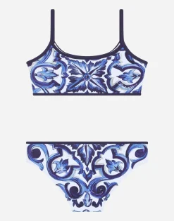 Majolica-print bikini