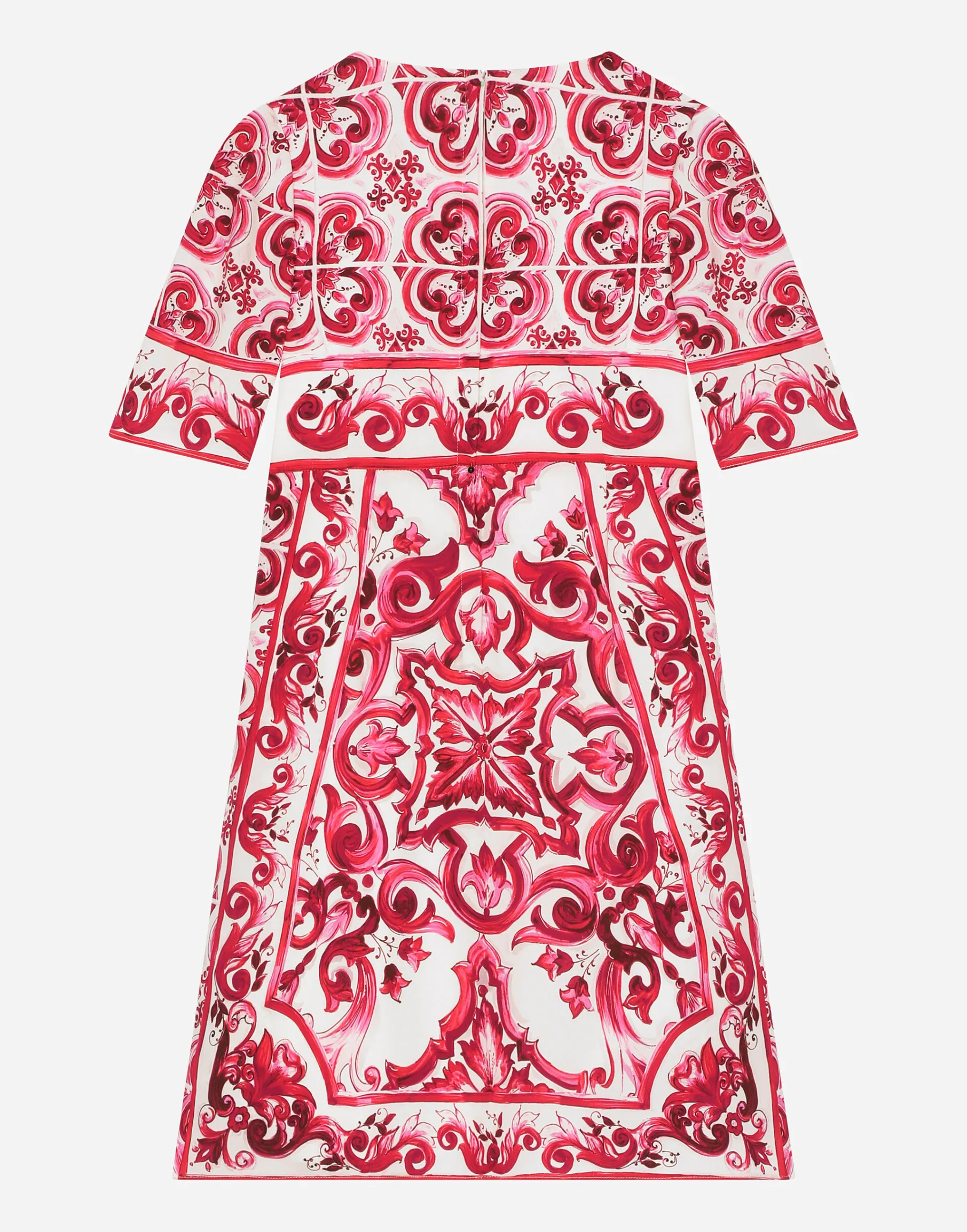 Majolica-print charmeuse midi dress