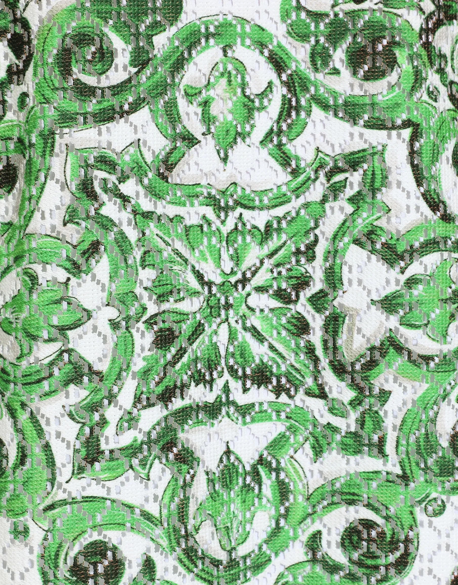 Majolica-print crochet Hawaiian shirt