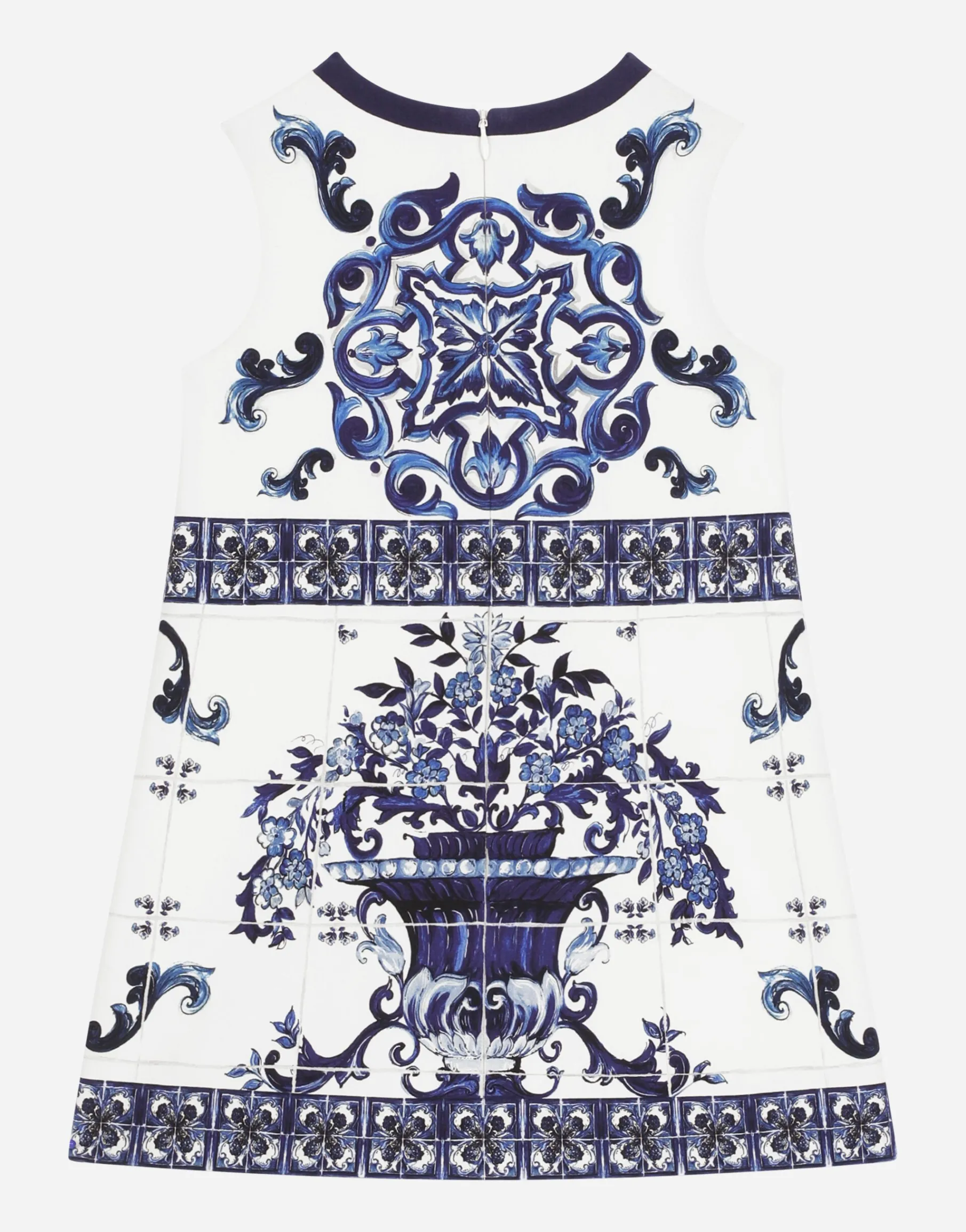 Majolica-print interlock dress