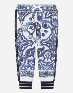 Majolica-print jersey jogging pants