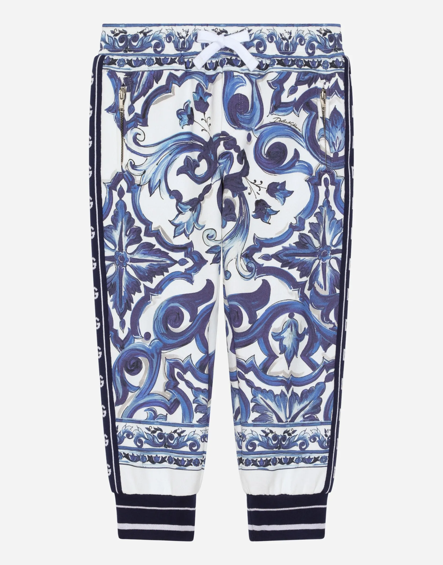 Majolica-print jersey jogging pants