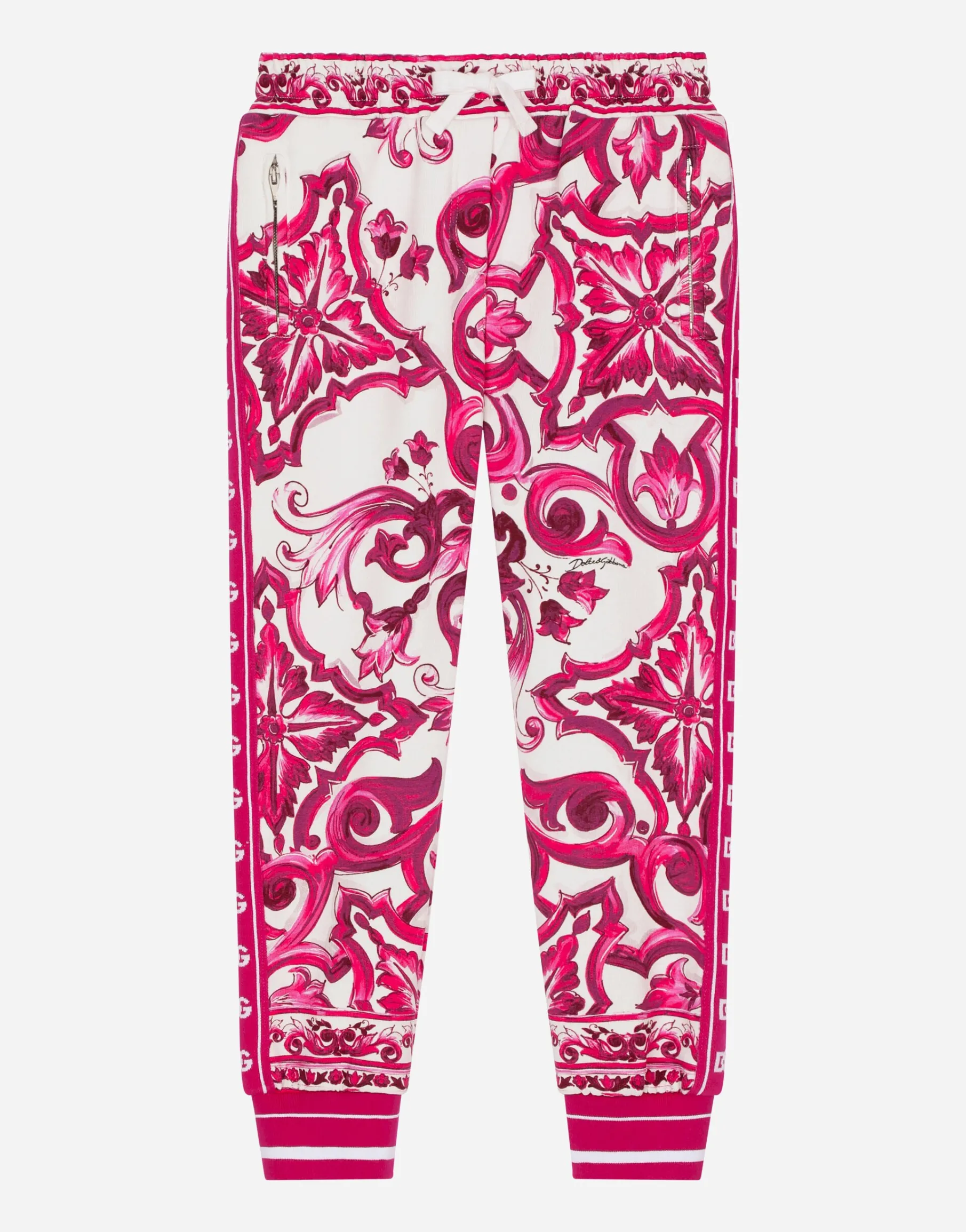 Majolica-print jersey jogging pants