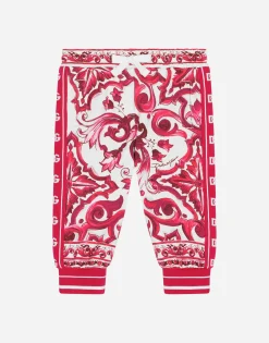 Majolica-print jersey jogging pants