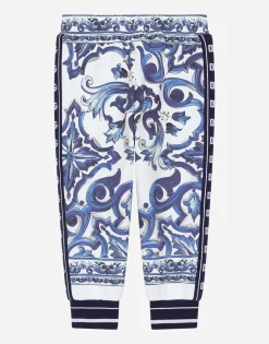 Majolica-print jersey jogging pants
