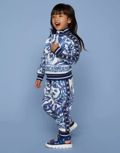 Majolica-print jersey jogging pants