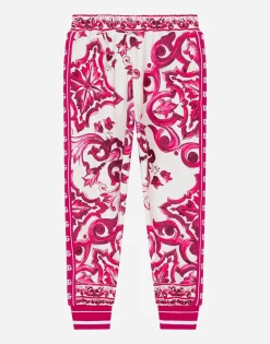Majolica-print jersey jogging pants