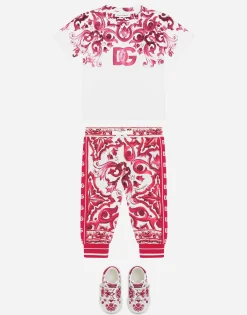 Majolica-print jersey jogging pants