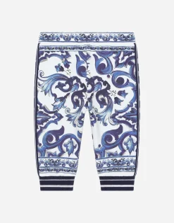 Majolica-print jersey jogging pants