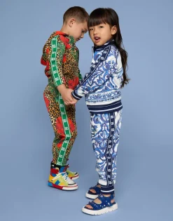 Majolica-print jersey jogging pants
