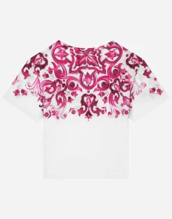 Majolica-print jersey T-shirt
