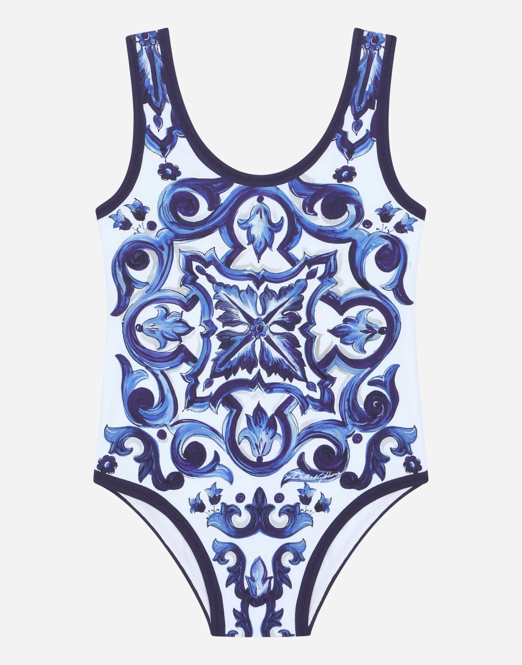 Majolica-print one-piece swimsuit