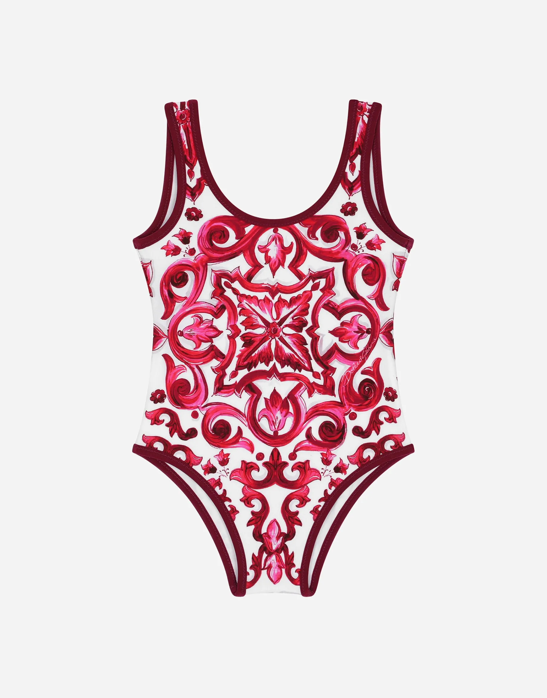 Majolica-print one-piece swimsuit
