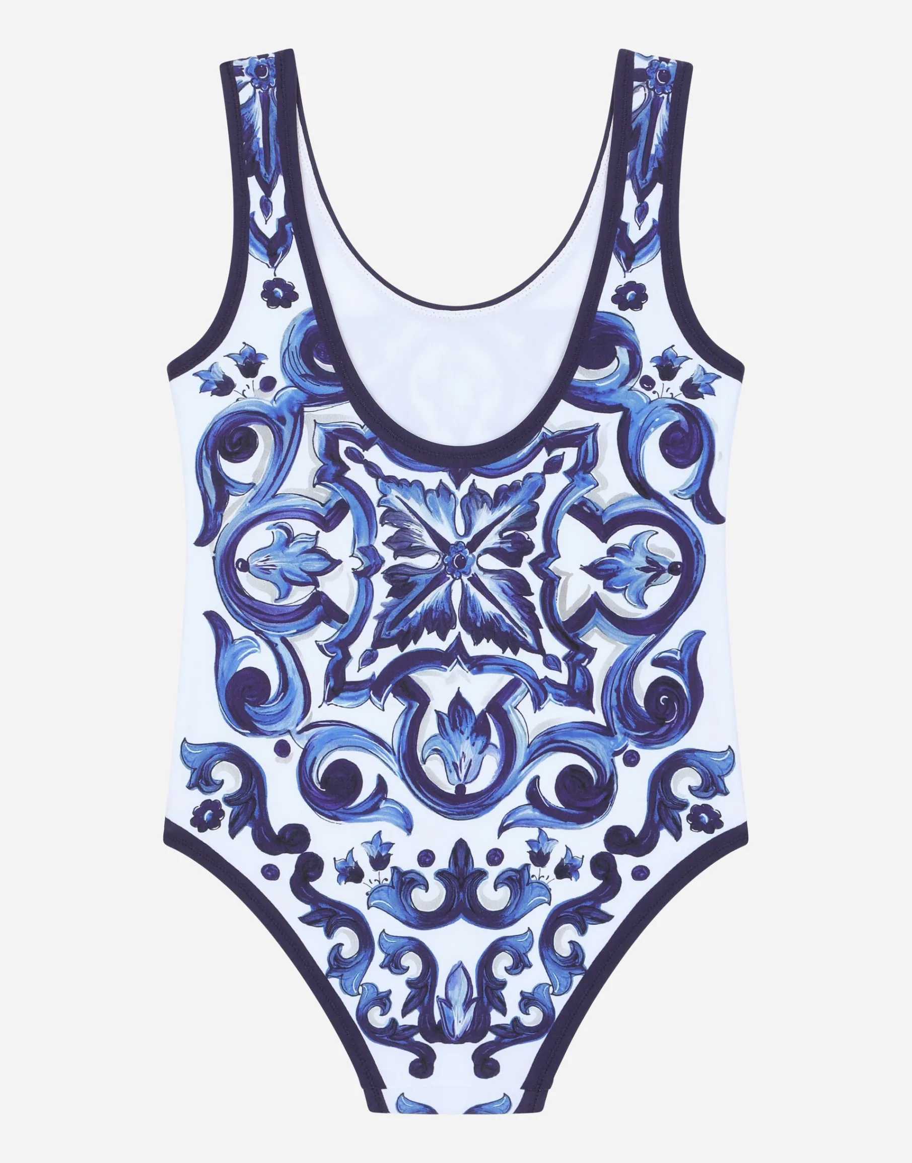 Majolica-print one-piece swimsuit
