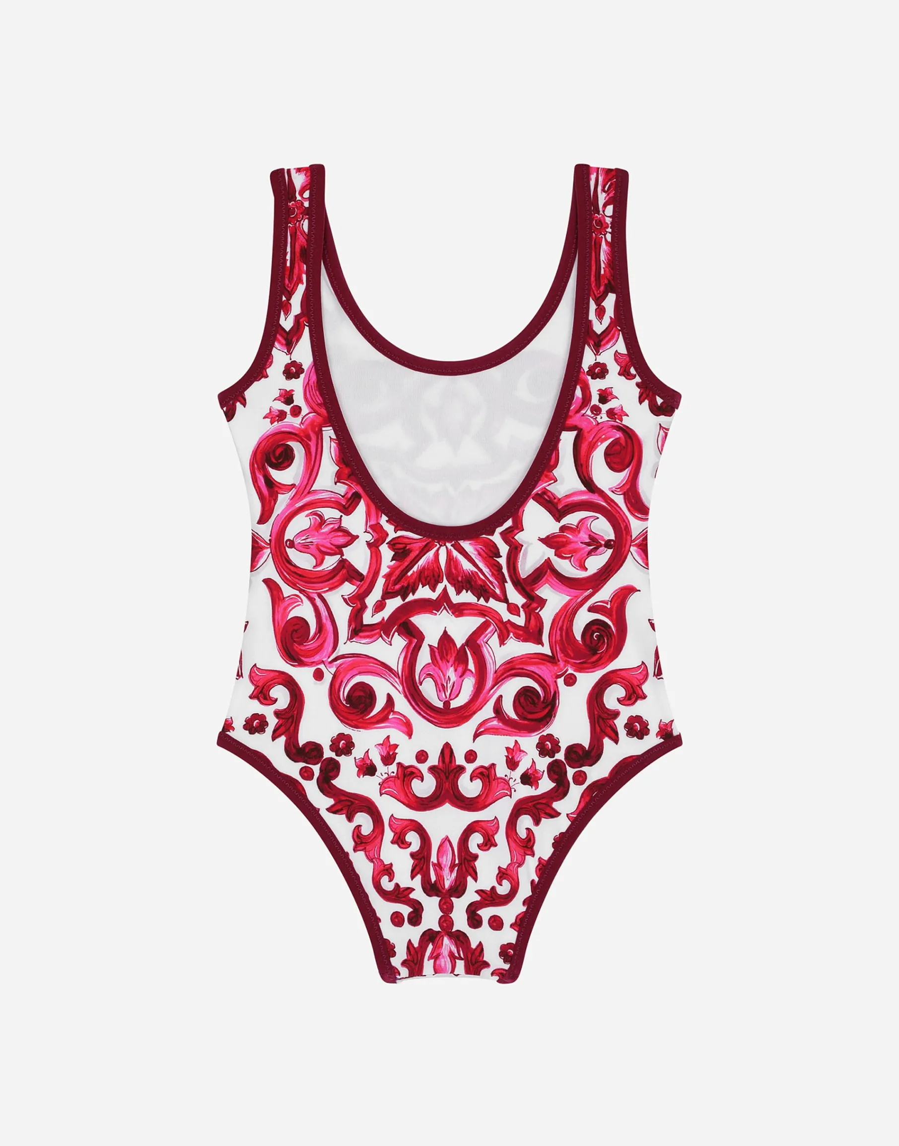 Majolica-print one-piece swimsuit