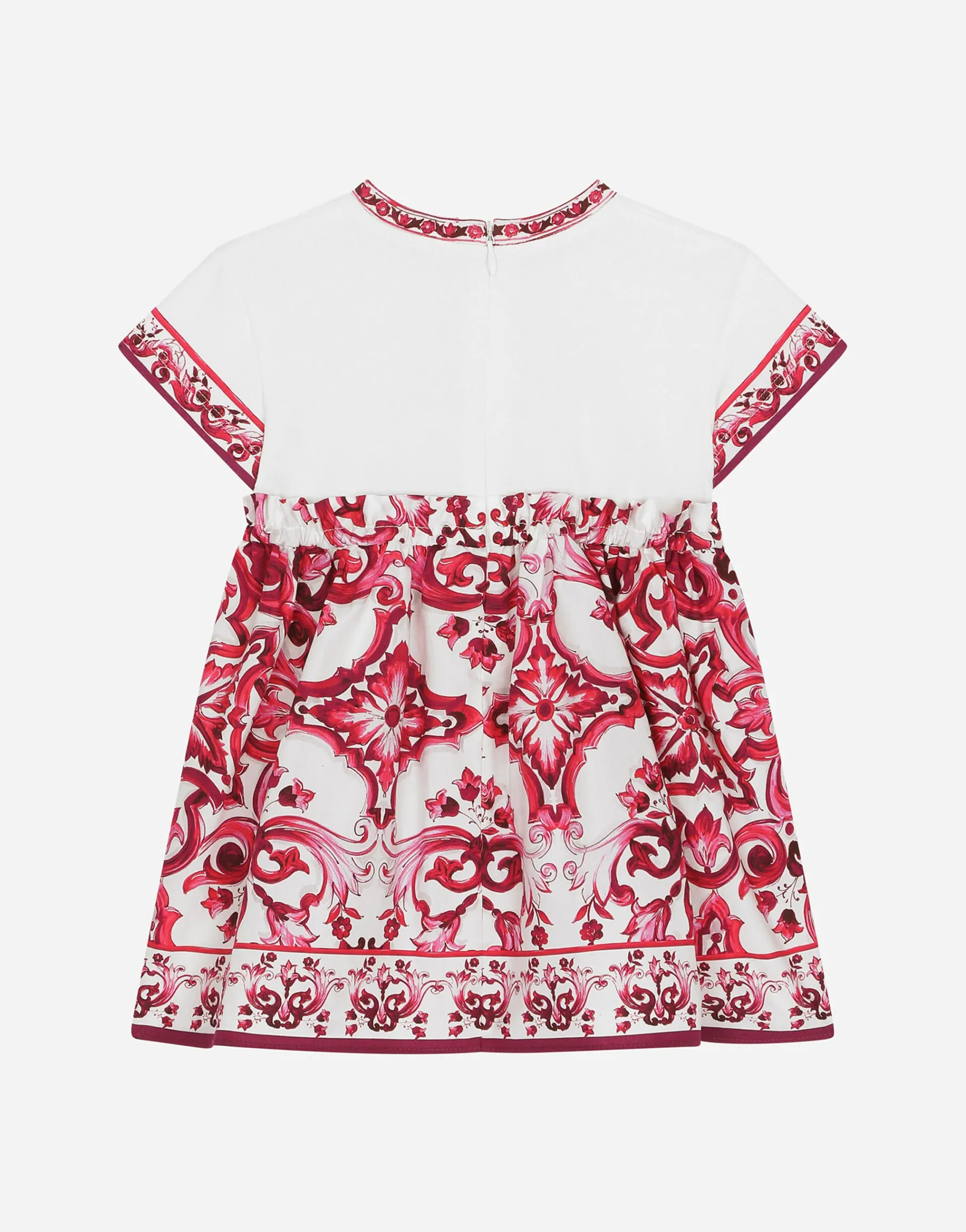 Majolica-print poplin and jersey dress
