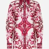 Majolica-print poplin shirt