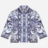 Majolica-print poplin shirt
