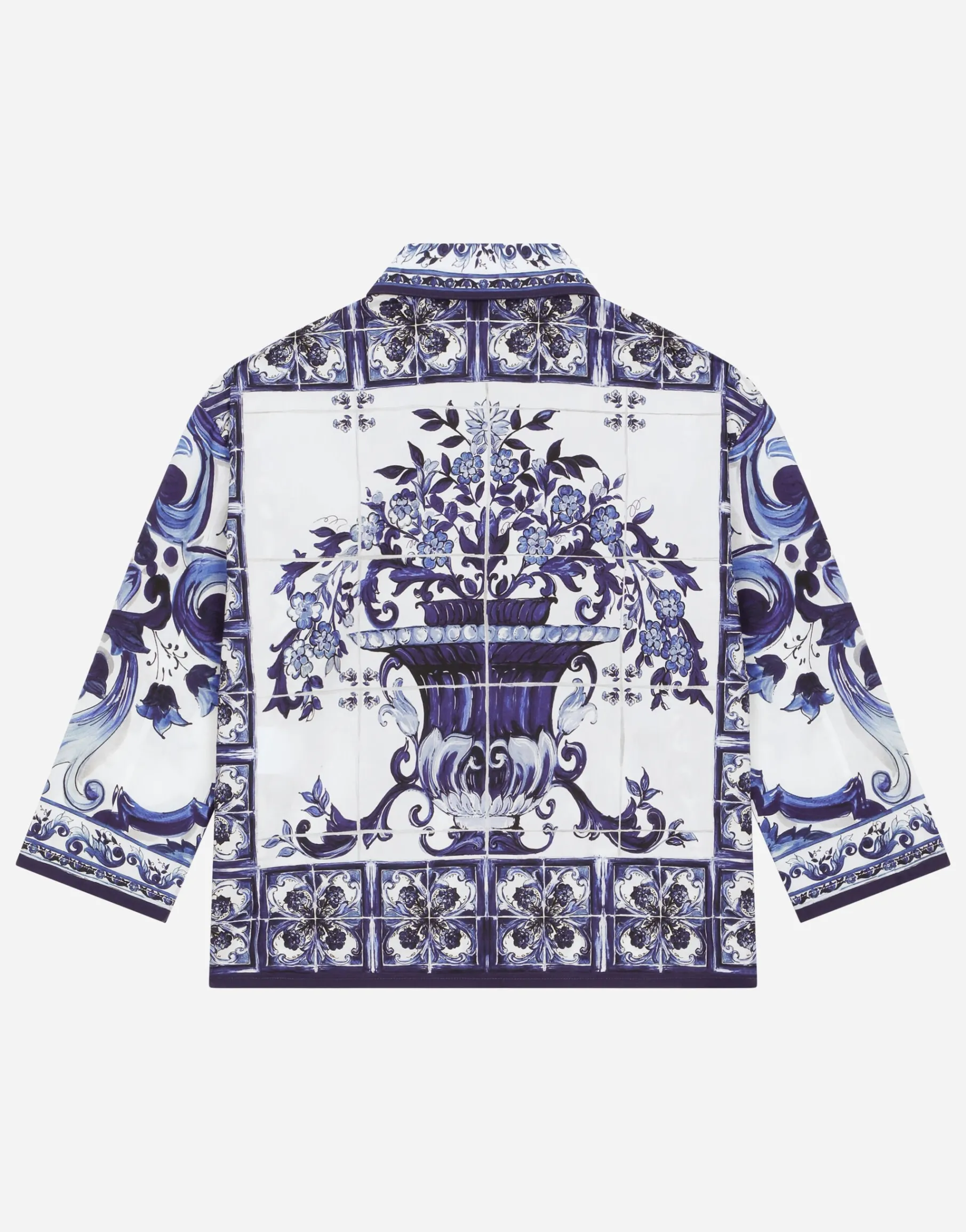 Majolica-print poplin shirt