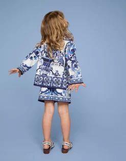 Majolica-print poplin shirt