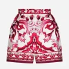 Majolica-print poplin shorts