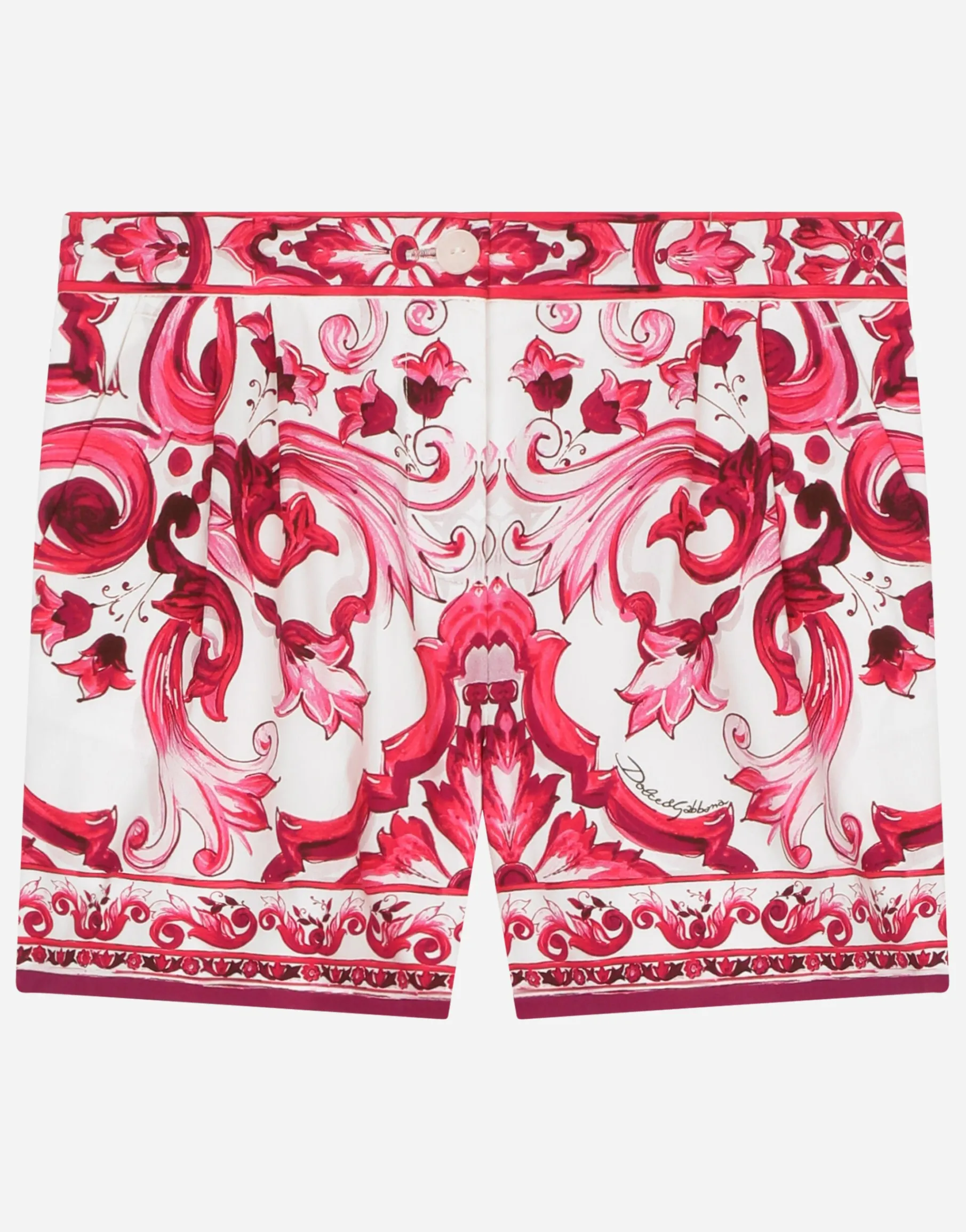 Majolica-print poplin shorts