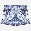 Majolica-print poplin shorts