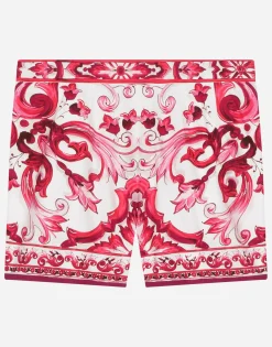 Majolica-print poplin shorts