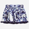 Majolica-print poplin skirt