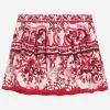 Majolica-print poplin skirt