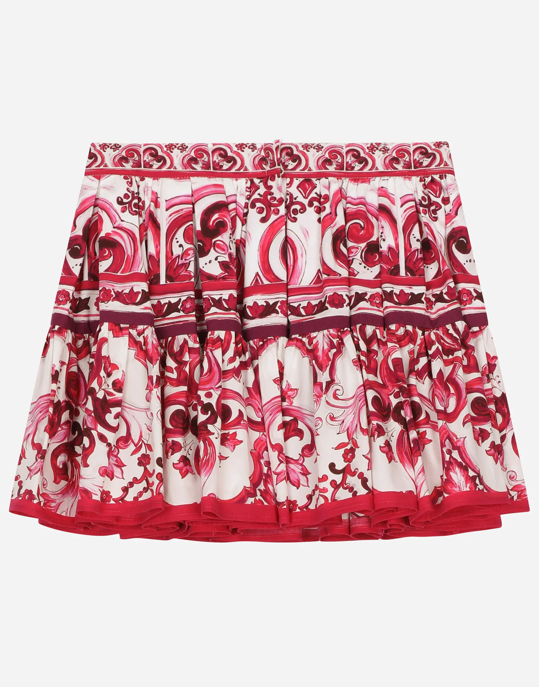 Majolica-print poplin skirt