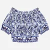 Majolica-print poplin top