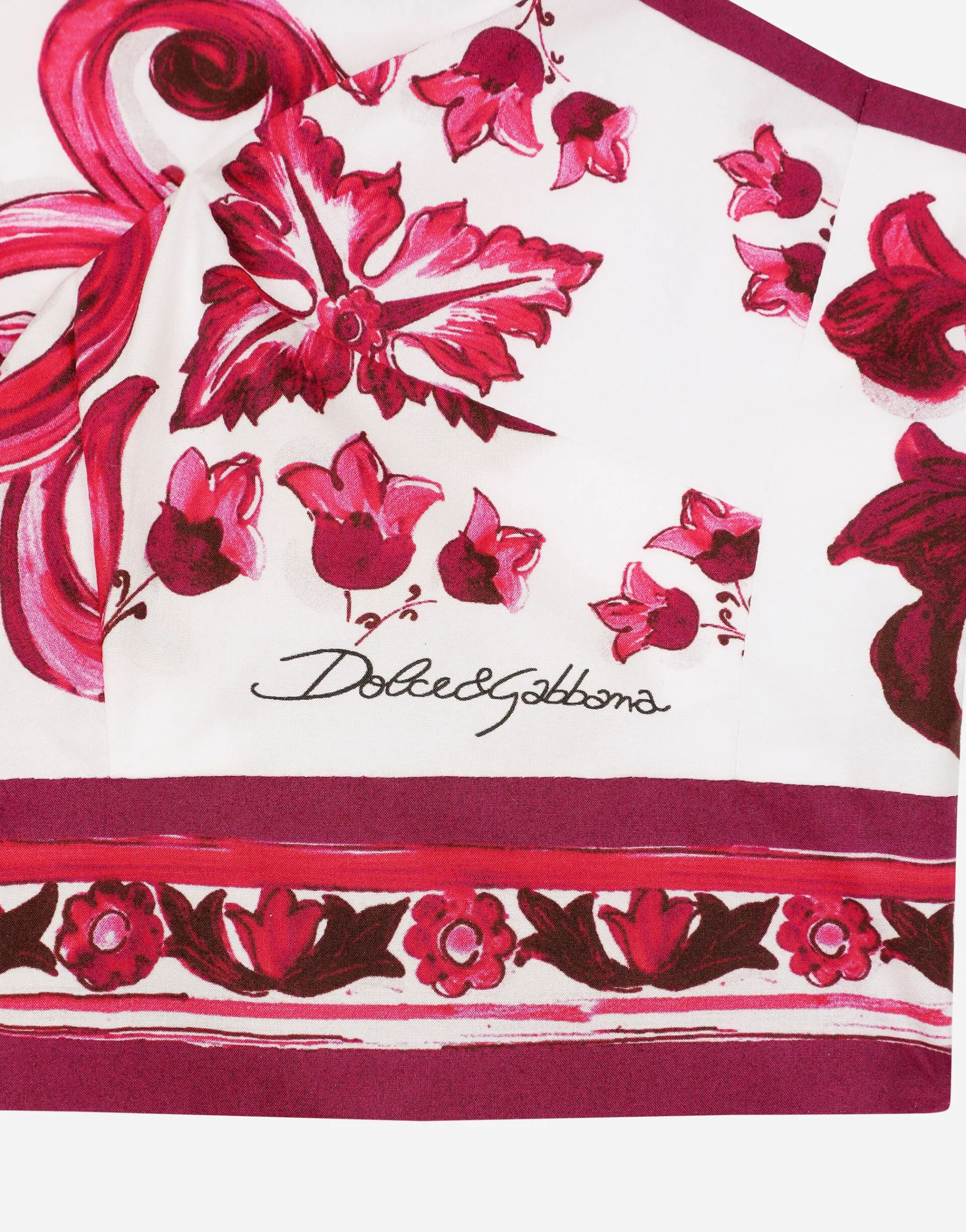 Majolica-print poplin top