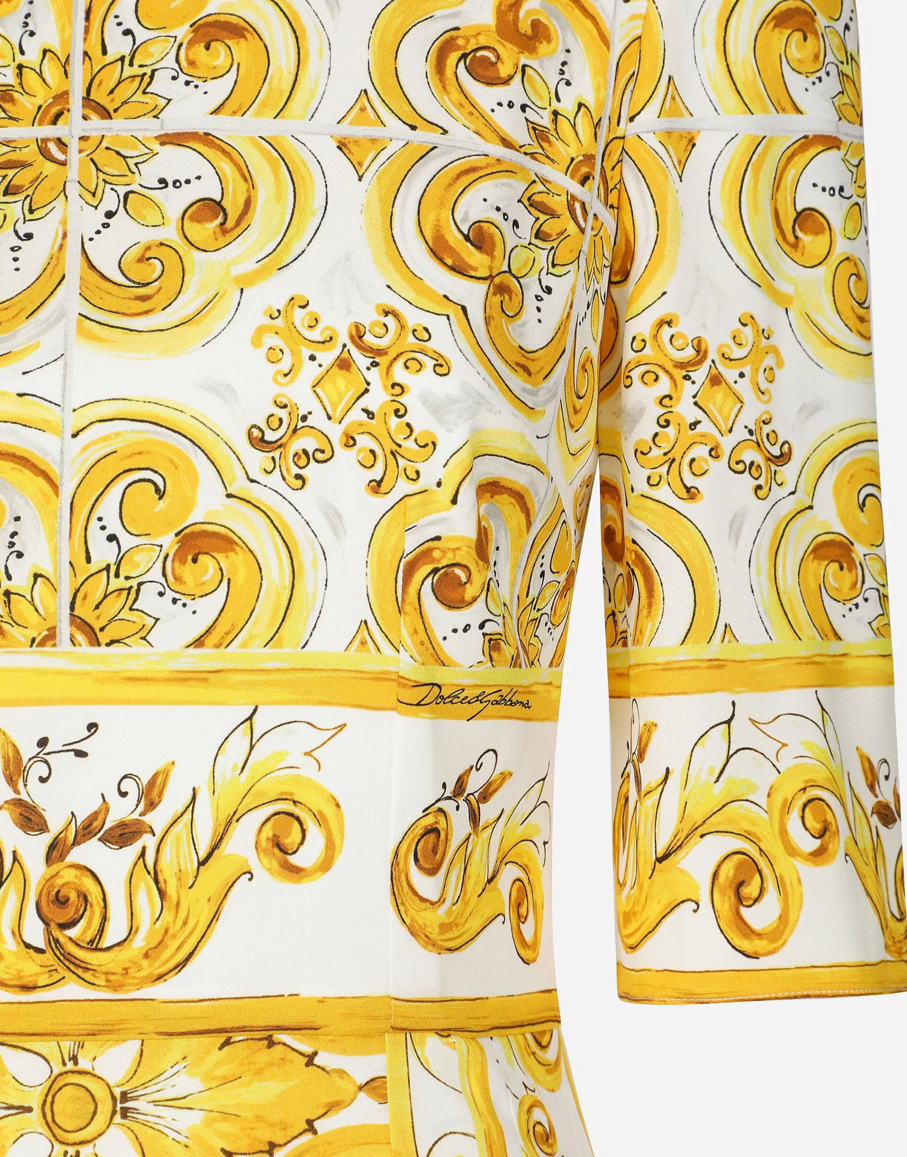Majolica-print silk charmeuse midi dress
