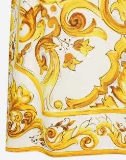 Majolica-print silk charmeuse midi dress