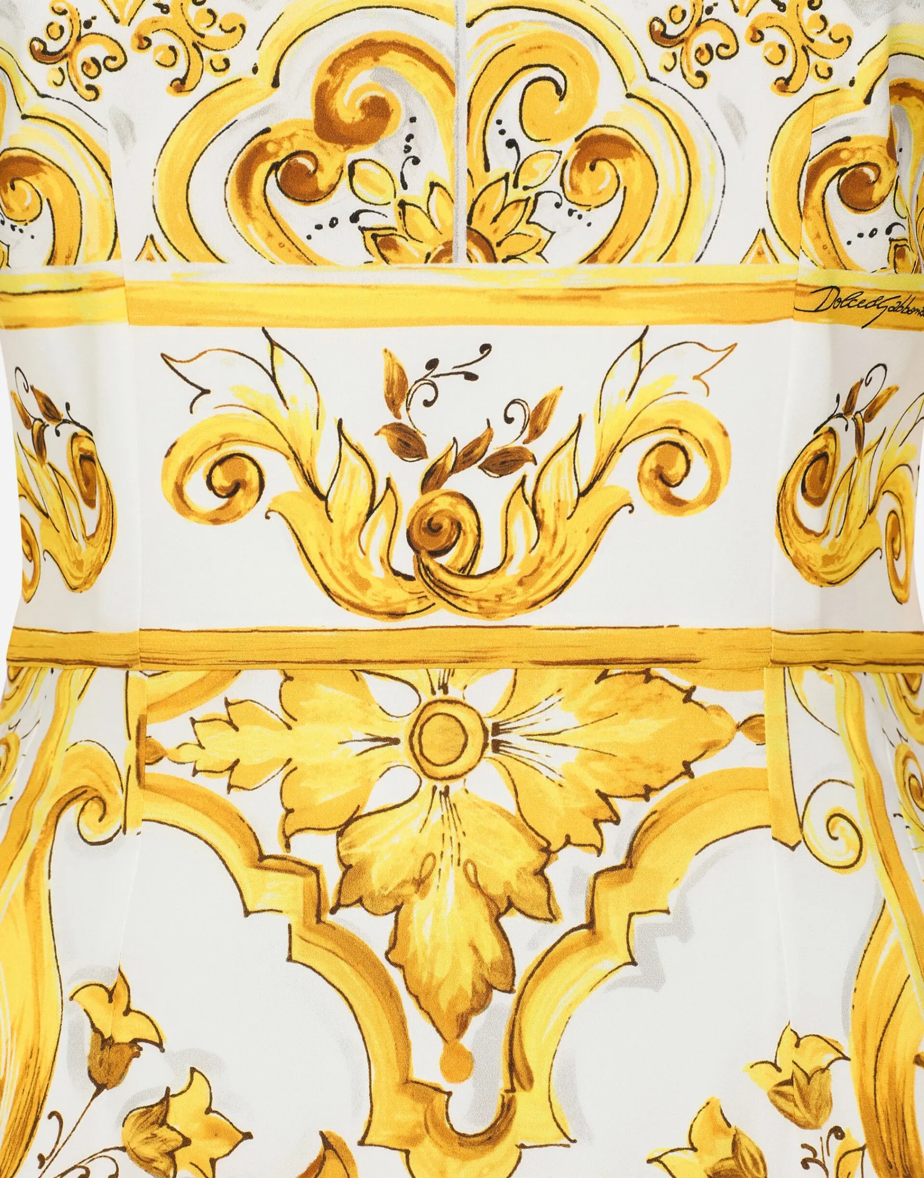Majolica-print silk charmeuse midi dress