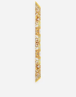 Majolica-print silk twill headscarf (6x100)