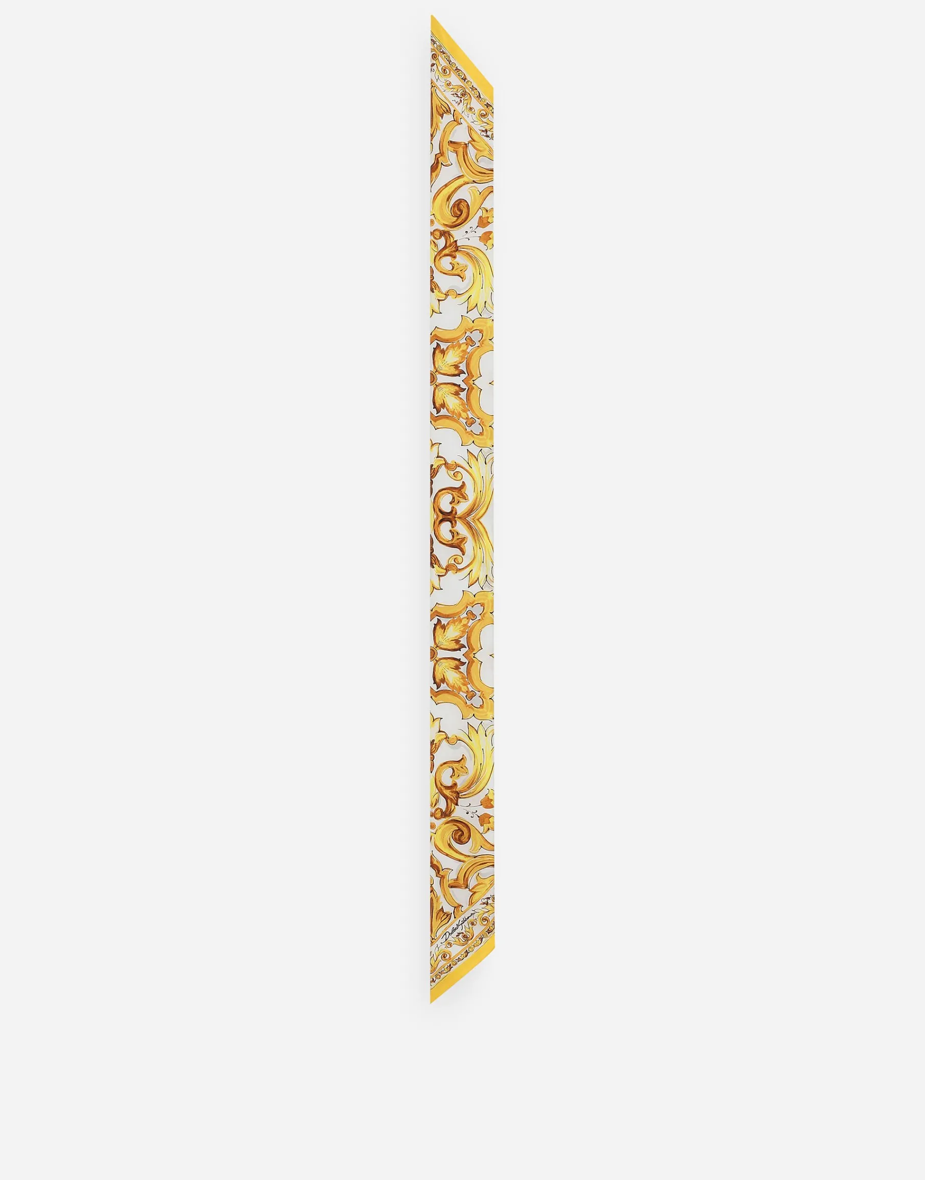 Majolica-print silk twill headscarf (6x100)