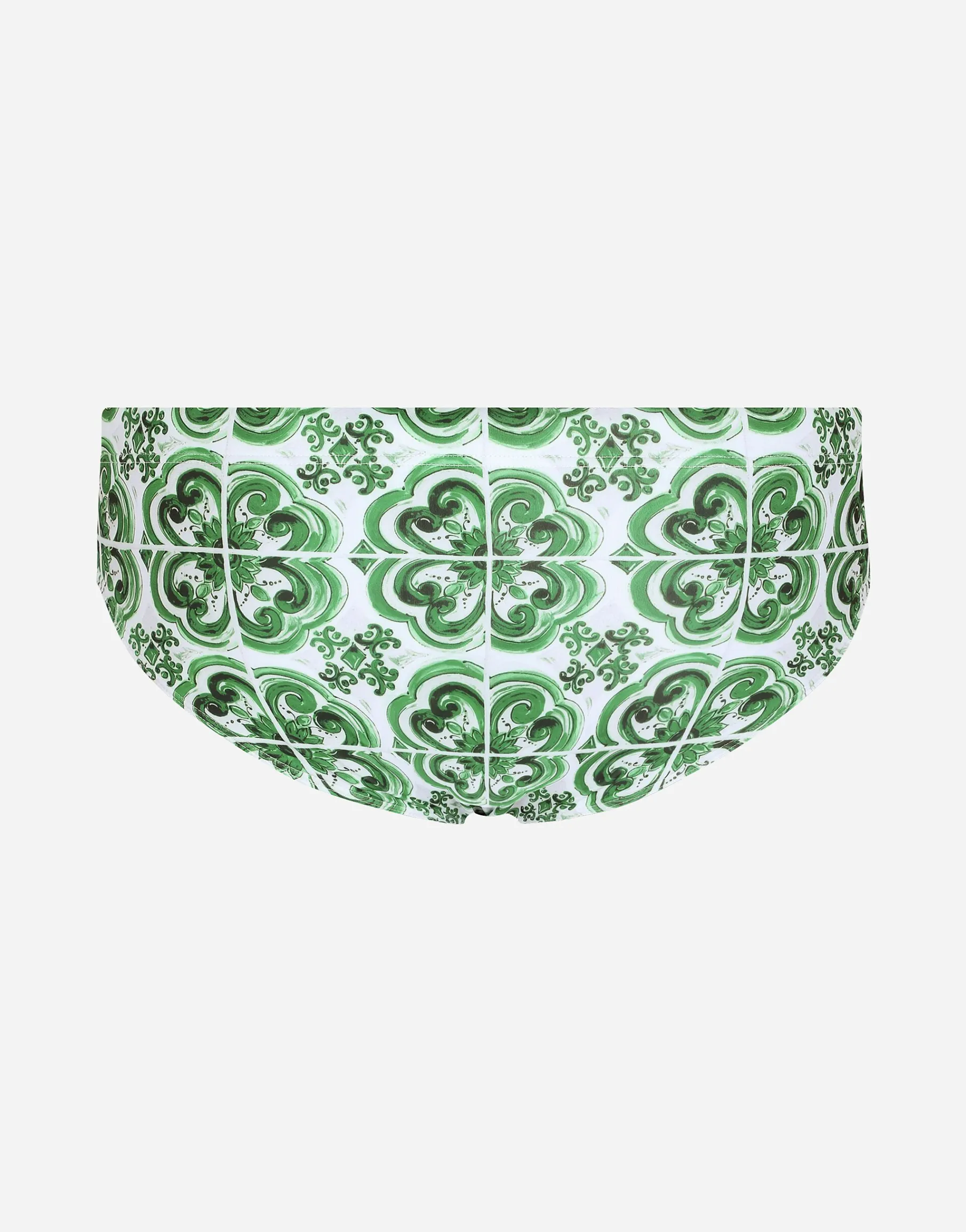 Majolica-print swim briefs with high-cut leg